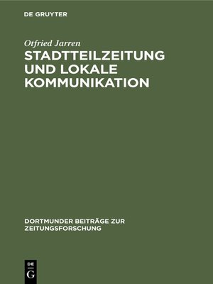 cover image of Stadtteilzeitung und lokale Kommunikation